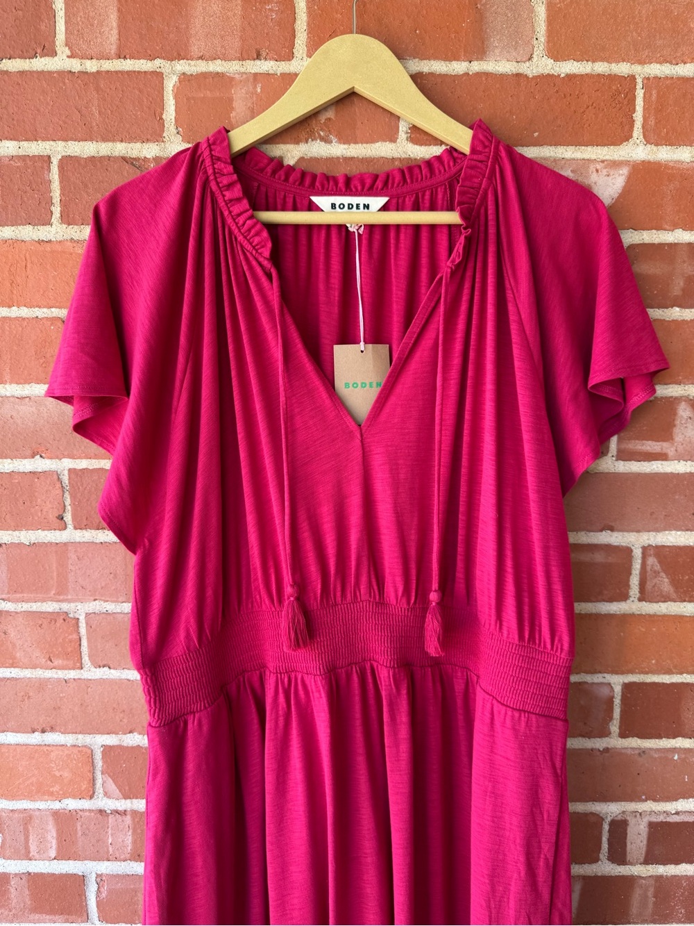 NWT Boden Tala Tiered Jersey Maxi Dress in Pomegranate Size 16/18 - Picture 7 of 9